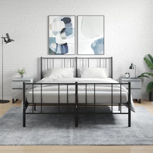 Qnhdfrt Nachttisch Set 2 Stück Betongrau 40x35x50 cm Holzwerkstoff Metallbeine mit Schublade und Fach Modern für Schlafzimmer Organisation Qnhdfrt Nachttisch Set 2 Stück Betongrau 40x35x50 cm Holzwerkstoff Metallbeine mit Schublade und Fach Modern für Schlafzimmer Organisation von Qnhdfrt
