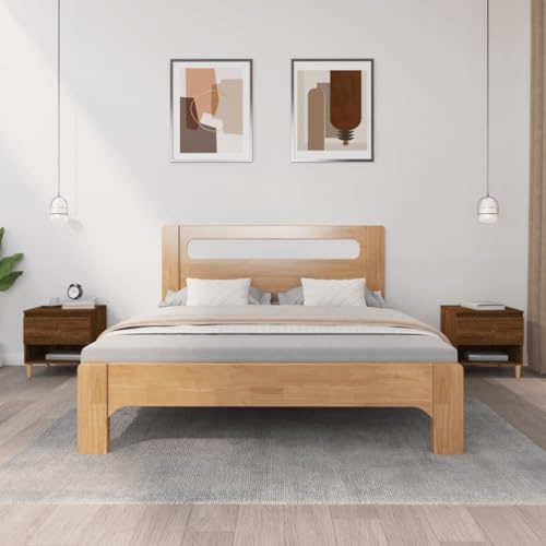 Qnhdfrt Nachttisch Set 2 Stück Braun Eichen-Optik 50x46x50 cm Holzwerkstoff mit Stauraum – Elegantes Design für Schlafzimmer von Qnhdfrt