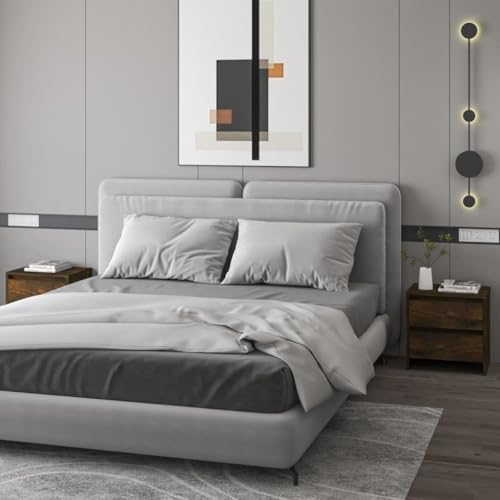 Qnhdfrt Nachttisch Set 2-TLG. Räuchereiche Schmal mit 2 Schubladen Holzwerkstoff Kommode 45x34,5x44,5 cm für Schlafzimmer Qnhdfrt Nachttisch Set 2-TLG. Räuchereiche Schmal mit 2 Schubladen Holzwerkstoff Kommode 45x34,5x44,5 cm für Schlafzimmer von Qnhdfrt