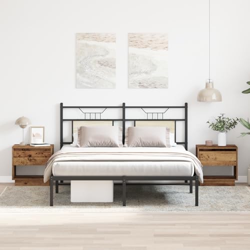 Qnhdfrt Nachttisch Set aus Altholz 2er Set mit Schubladen Rustikales Design Braun 45x34x45 cm für Schlafzimmer Qnhdfrt Nachttisch Set aus Altholz 2er Set mit Schubladen Rustikales Design Braun 45x34x45 cm für Schlafzimmer von Qnhdfrt