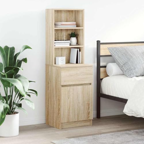 Qnhdfrt Nachttisch Sonoma-Eiche 39 x 35 x 125 cm Holzwerkstoff mit 2 Regalböden und Schublade Modern & Stabil Schmaler Nachtschrank mit variablem Türanschlag für Schlafzimmer Wohnzimmer Flur Qnhdfrt Nachttisch Sonoma-Eiche 39 x 35 x 125 cm Holzwerkstoff mit 2 Regalböden und Schublade Modern & Stabil Schmaler Nachtschrank mit variablem Türanschlag für Schlafzimmer Wohnzimmer Flur von Qnhdfrt
