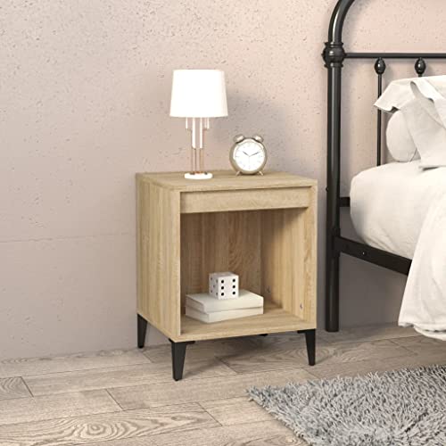 Qnhdfrt Nachttisch Sonoma-Eiche 40x35x50 cm Moderner Beistelltisch mit Stauraum Kleiner Nachttisch für Schlafzimmer Elegantes Design von Qnhdfrt