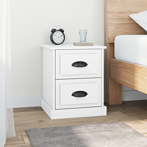 Qnhdfrt Nachttisch Weiß 2 STK mit 2 Schubladen 39x39x47,5 cm Holzwerkstoff Kommode Beistelltisch für Schlafzimmer und Wohnzimmer Qnhdfrt Nachttisch Weiß 2 STK mit 2 Schubladen 39x39x47,5 cm Holzwerkstoff Kommode Beistelltisch für Schlafzimmer und Wohnzimmer von Qnhdfrt