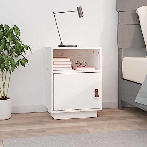 Qnhdfrt Nachttisch Weiß Massivholz Kiefer 40x34x55 cm Nachtkommode mit Stauraum und Flexibler Tür für Schlafzimmer Qnhdfrt Nachttisch Weiß Massivholz Kiefer 40x34x55 cm Nachtkommode mit Stauraum und Flexibler Tür für Schlafzimmer von Qnhdfrt