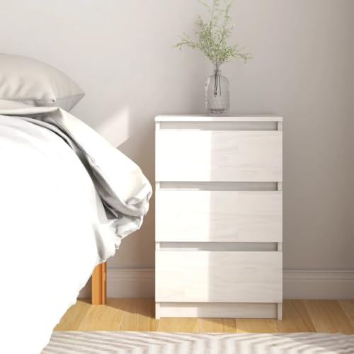 Qnhdfrt Nachttisch Weiß Massivholz Kiefer Rustikaler Design Kommode mit 3 Schubladen Schmal 40x29.5x64 cm für Schlafzimmer Wohnzimmer Qnhdfrt Nachttisch Weiß Massivholz Kiefer Rustikaler Design Kommode mit 3 Schubladen Schmal 40x29.5x64 cm für Schlafzimmer Wohnzimmer von Qnhdfrt