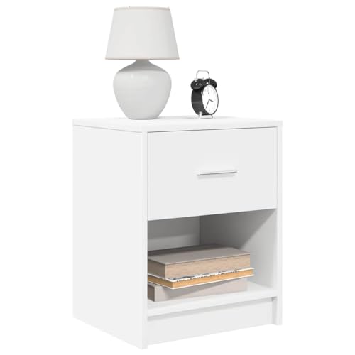 Qnhdfrt Nachttisch Weiß mit Schublade 40x34x50 cm aus Holzwerkstoff - Schmaler Nachtschrank für Schlafzimmer, Praktischer Beistelltisch mit Stauraum und Offenem Fach Qnhdfrt Nachttisch Weiß mit Schublade 40x34x50 cm aus Holzwerkstoff - Schmaler Nachtschrank für Schlafzimmer, Praktischer Beistelltisch mit Stauraum und Offenem Fach von Qnhdfrt