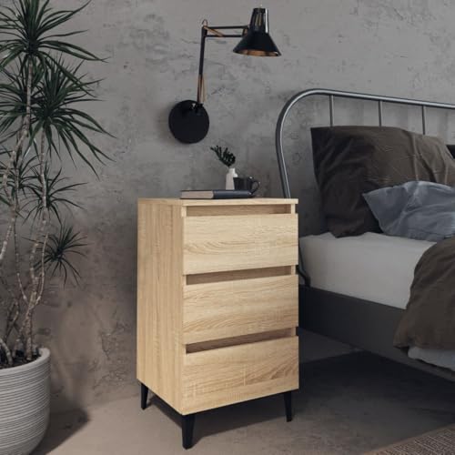 Qnhdfrt Nachttisch mit Metallbeinen Sonoma-Eiche 40x35x69 cm Industrieller Nachtschrank mit 3 Schubladen Kleiner Beistelltisch für Schlafzimmer Robuste Nachtkommode Qnhdfrt Nachttisch mit Metallbeinen Sonoma-Eiche 40x35x69 cm Industrieller Nachtschrank mit 3 Schubladen Kleiner Beistelltisch für Schlafzimmer Robuste Nachtkommode von Qnhdfrt
