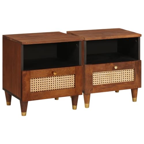 Qnhdfrt Nachttisch mit Schublade 2er Set Mangoholz 40x33x46 cm Schmaler Beistelltisch Kommode für Schlafzimmer Qnhdfrt Nachttisch mit Schublade 2er Set Mangoholz 40x33x46 cm Schmaler Beistelltisch Kommode für Schlafzimmer von Qnhdfrt