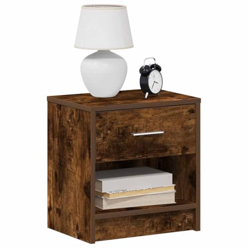Qnhdfrt Nachttisch mit Schublade Räuchereiche 39x28x41 cm Holzwerkstoff Schlafzimmer Kommode Stauraum Qnhdfrt Nachttisch mit Schublade Räuchereiche 39x28x41 cm Holzwerkstoff Schlafzimmer Kommode Stauraum von Qnhdfrt