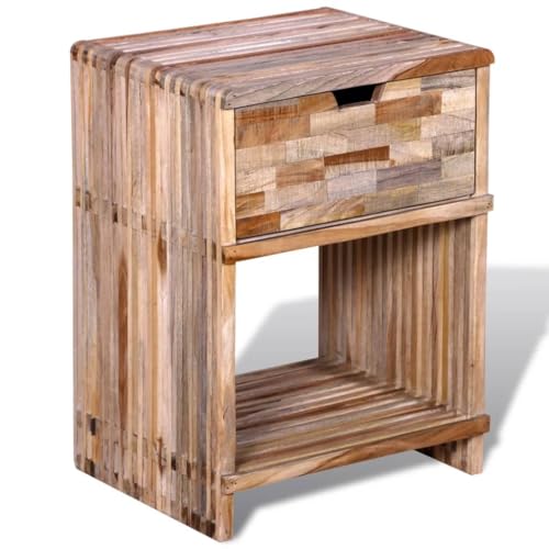 Qnhdfrt Nachttisch mit Schublade Vintage Altholz Teak 38x31x51 cm Kommode Beistelltisch Sideboard für Schlafzimmer Qnhdfrt Nachttisch mit Schublade Vintage Altholz Teak 38x31x51 cm Kommode Beistelltisch Sideboard für Schlafzimmer von Qnhdfrt