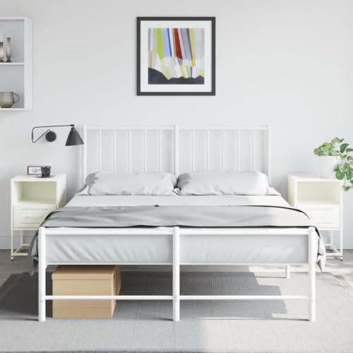 Qnhdfrt Nachttische Set 2 STK Weiß Industrielles Design Stahl Nachttisch 36x39x60,5 cm mit Stauraum für Schlafzimmer Qnhdfrt Nachttische Set 2 STK Weiß Industrielles Design Stahl Nachttisch 36x39x60,5 cm mit Stauraum für Schlafzimmer von Qnhdfrt