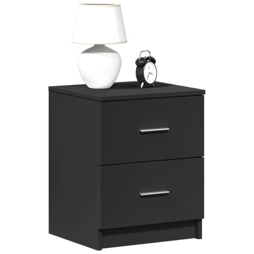 Qnhdfrt Nachttische Set 2 STK mit 2 Schubladen Schwarz Holzwerkstoff Kommode 40x36x50 cm für Schlafzimmer Stauraum Qnhdfrt Nachttische Set 2 STK mit 2 Schubladen Schwarz Holzwerkstoff Kommode 40x36x50 cm für Schlafzimmer Stauraum von Qnhdfrt