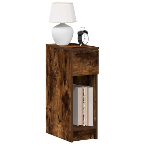 Qnhdfrt Nachttische mit Schublade Set 2 STK Schmal 20 cm Räuchereiche Holzwerkstoff für Schlafzimmer Modernes Design Stauraum von Qnhdfrt
