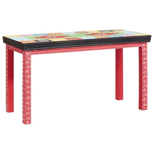 Qnhdfrt Nestbeistelltisch Mangoholz Mosaik-Design 3 Stück Set Rot lackierter Rahmen Platzsparend für Wohnzimmer Qnhdfrt Nestbeistelltisch Mangoholz Mosaik-Design 3 Stück Set Rot lackierter Rahmen Platzsparend für Wohnzimmer von Qnhdfrt