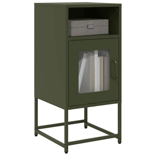 Qnhdfrt Olivgrüner Nachttisch aus Kaltgewalztem Stahl 36x39x78 cm mit Griffen – Vielseitiger Aufbewahrungsschrank für Schlafzimmer Küche Büro und Flur Qnhdfrt Olivgrüner Nachttisch aus Kaltgewalztem Stahl 36x39x78 cm mit Griffen – Vielseitiger Aufbewahrungsschrank für Schlafzimmer Küche Büro und Flur von Qnhdfrt