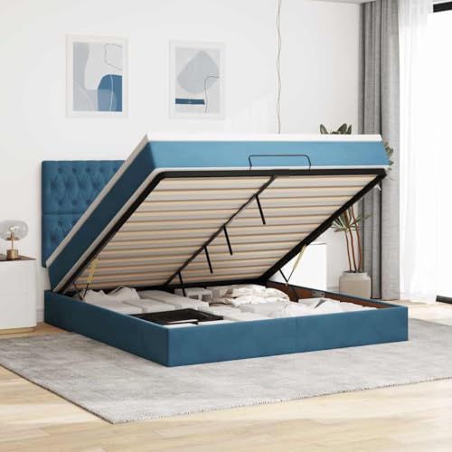 Qnhdfrt Ottomanbett 180x200 cm mit Taschenfederkernmatratze Stauraum LED Beleuchtung Samtstoff Dunkelblau für Schlafzimmer und Gästezimmer Qnhdfrt Ottomanbett 180x200 cm mit Taschenfederkernmatratze Stauraum LED Beleuchtung Samtstoff Dunkelblau für Schlafzimmer und Gästezimmer von Qnhdfrt