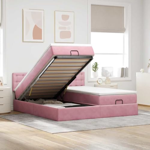 Qnhdfrt Ottomanbett Rosa 200x200 cm Samt mit Taschenfederkernmatratze und Stauraum hydraulischer Hebemechanismus Modernes Doppelbett für Schlafzimmer und Gästezimmer Qnhdfrt Ottomanbett Rosa 200x200 cm Samt mit Taschenfederkernmatratze und Stauraum hydraulischer Hebemechanismus Modernes Doppelbett für Schlafzimmer und Gästezimmer von Qnhdfrt