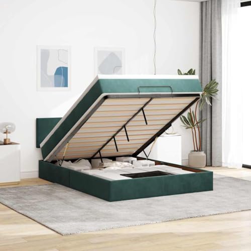 Qnhdfrt Ottomanbett mit Matratze 140x200 cm Dunkelgrün Samtstoff Taschenfederkern Hydraulik Stauraum LED Beleuchtung für Schlafzimmer und Gästezimmer Qnhdfrt Ottomanbett mit Matratze 140x200 cm Dunkelgrün Samtstoff Taschenfederkern Hydraulik Stauraum LED Beleuchtung für Schlafzimmer und Gästezimmer von Qnhdfrt