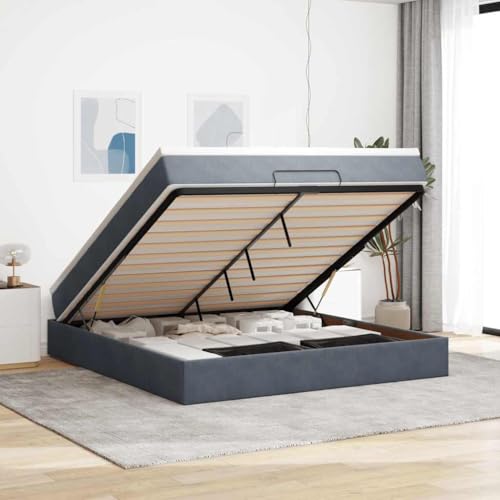 Qnhdfrt Ottomanbett mit Matratze 160x200 cm Dunkelgrau Samt Taschenfederkern Matratze Hydraulik Stauraum für Schlafzimmer Qnhdfrt Ottomanbett mit Matratze 160x200 cm Dunkelgrau Samt Taschenfederkern Matratze Hydraulik Stauraum für Schlafzimmer von Qnhdfrt