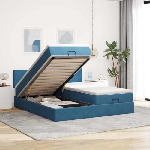 Qnhdfrt Ottomanbett mit Matratze 180x200 cm Dunkelblau Samtstoff Bettgestell mit hydraulischem Stauraum und Taschenfederkernmatratze für erholsamen Schlaf Qnhdfrt Ottomanbett mit Matratze 180x200 cm Dunkelblau Samtstoff Bettgestell mit hydraulischem Stauraum und Taschenfederkernmatratze für erholsamen Schlaf von Qnhdfrt