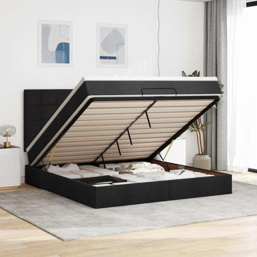 Qnhdfrt Ottomanbett mit Matratze 180x200 cm Schwarz Stoff Bettgestell mit Stauraum und Taschenfederkernmatratze für erholsamen Schlaf Qnhdfrt Ottomanbett mit Matratze 180x200 cm Schwarz Stoff Bettgestell mit Stauraum und Taschenfederkernmatratze für erholsamen Schlaf von Qnhdfrt