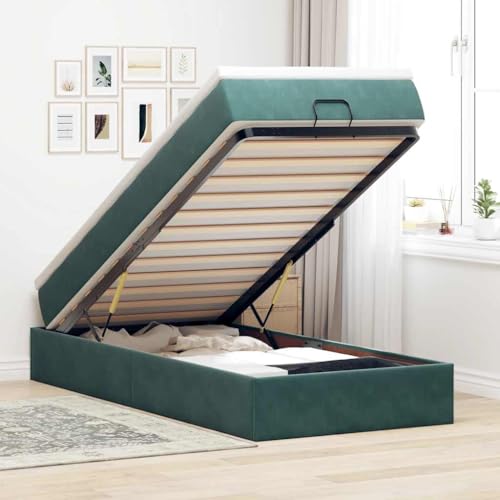 Qnhdfrt Ottomanbett mit Matratze Dunkelgrün 100x200 cm Samtstoff Taschenfederkern Hydraulik Stauraum Box Komfortables Bettgestell für Schlafzimmer Gästezimmer Qnhdfrt Ottomanbett mit Matratze Dunkelgrün 100x200 cm Samtstoff Taschenfederkern Hydraulik Stauraum Box Komfortables Bettgestell für Schlafzimmer Gästezimmer von Qnhdfrt