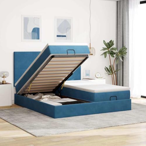 Qnhdfrt Ottomanbett mit Matratzen 180x200 cm Dunkelblau Samt Taschenfederkern Hydraulik Stauraum LED Beleuchtung für Schlafzimmer Qnhdfrt Ottomanbett mit Matratzen 180x200 cm Dunkelblau Samt Taschenfederkern Hydraulik Stauraum LED Beleuchtung für Schlafzimmer von Qnhdfrt