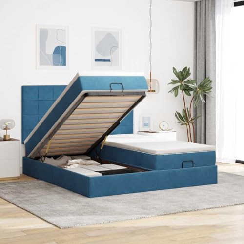 Qnhdfrt Ottomanbett mit Matratzen 180x200 cm Dunkelblau Samtstoff Taschenfederkernmatratze mit hydraulischem Stauraum und LED Beleuchtung für Schlafzimmer Qnhdfrt Ottomanbett mit Matratzen 180x200 cm Dunkelblau Samtstoff Taschenfederkernmatratze mit hydraulischem Stauraum und LED Beleuchtung für Schlafzimmer von Qnhdfrt
