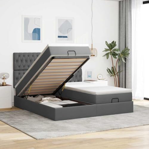 Qnhdfrt Ottomanbett mit Matratzen 180x200 cm Dunkelgrau Stoff Doppelbett mit hydraulischem Stauraum und Taschenfederkernmatratze für erholsamen Schlaf Qnhdfrt Ottomanbett mit Matratzen 180x200 cm Dunkelgrau Stoff Doppelbett mit hydraulischem Stauraum und Taschenfederkernmatratze für erholsamen Schlaf von Qnhdfrt