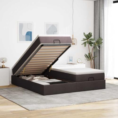 Qnhdfrt Ottomanbett mit Matratzen 200x200 cm Dunkelbraun Stoff Doppelbett mit Taschenfederkernmatratze und Stauraum Hydraulikmechanismus für erholsamen Schlaf Qnhdfrt Ottomanbett mit Matratzen 200x200 cm Dunkelbraun Stoff Doppelbett mit Taschenfederkernmatratze und Stauraum Hydraulikmechanismus für erholsamen Schlaf von Qnhdfrt