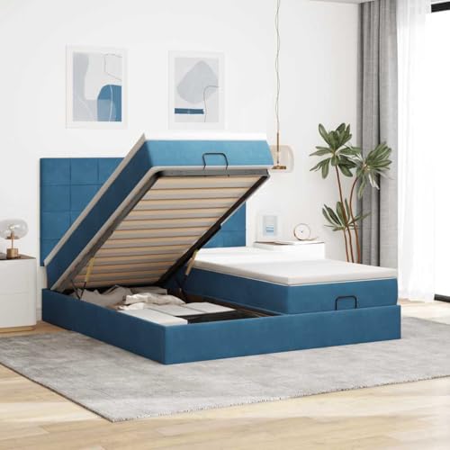Qnhdfrt Ottomanbett mit Matratzen Dunkelblau 180x200 cm Samtstoff Bettgestell mit hydraulischem Stauraum und Taschenfederkernmatratze für erholsamen Schlaf Qnhdfrt Ottomanbett mit Matratzen Dunkelblau 180x200 cm Samtstoff Bettgestell mit hydraulischem Stauraum und Taschenfederkernmatratze für erholsamen Schlaf von Qnhdfrt