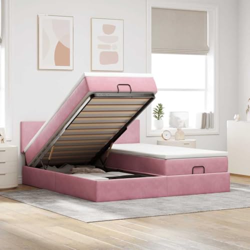 Qnhdfrt Ottomane Doppelbett Rosa 200x200 cm Samt mit Taschenfederkernmatratze Hydraulischer Stauraum Komfortables Gästebett für Schlafzimmer Jugendzimmer Qnhdfrt Ottomane Doppelbett Rosa 200x200 cm Samt mit Taschenfederkernmatratze Hydraulischer Stauraum Komfortables Gästebett für Schlafzimmer Jugendzimmer von Qnhdfrt