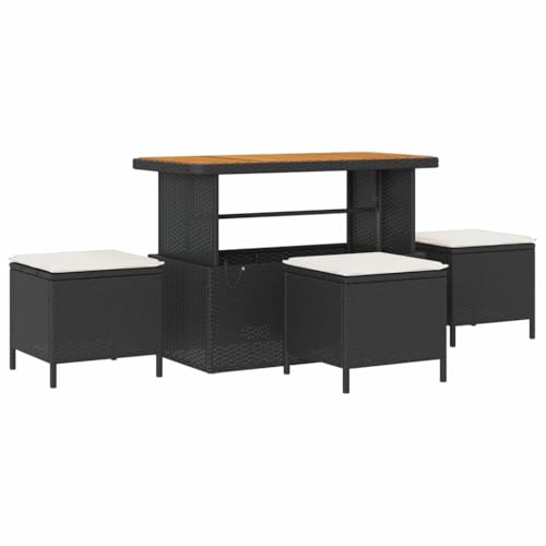 Qnhdfrt Outdoor Bartisch Set Schwarz Rechteckig 110 cm mit 3 Hockern aus robustem Rattan für Garten Terrasse und Balkon Qnhdfrt Outdoor Bartisch Set Schwarz Rechteckig 110 cm mit 3 Hockern aus robustem Rattan für Garten Terrasse und Balkon von Qnhdfrt