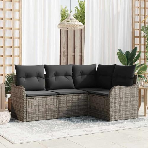 Qnhdfrt Outdoor Ecksofa Grau 3 teilig Modulares Gartenmöbel Set aus Poly Rattan mit Kissen Sitzgruppe für Terrasse Garten und Balkon Qnhdfrt Outdoor Ecksofa Grau 3 teilig Modulares Gartenmöbel Set aus Poly Rattan mit Kissen Sitzgruppe für Terrasse Garten und Balkon von Qnhdfrt