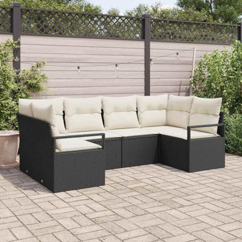 Qnhdfrt Outdoor Ecksofa Set 4 Personen aus Poly Rattan mit Kissen Schwarz Creme Modernes Design für Garten Terrasse und Balkon Qnhdfrt Outdoor Ecksofa Set 4 Personen aus Poly Rattan mit Kissen Schwarz Creme Modernes Design für Garten Terrasse und Balkon von Qnhdfrt