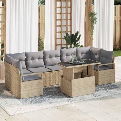 Qnhdfrt Outdoor Ecksofa Set 4 Teile Beige Poly Rattan mit Tisch Modernes Design Wetterfest und Langlebig für Garten Terrasse und Balkon Qnhdfrt Outdoor Ecksofa Set 4 Teile Beige Poly Rattan mit Tisch Modernes Design Wetterfest und Langlebig für Garten Terrasse und Balkon von Qnhdfrt