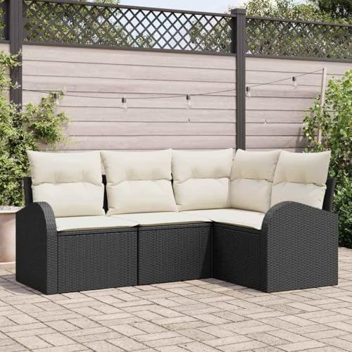 Qnhdfrt Outdoor Ecksofa Set 4 Teile mit Kissen aus Poly Rattan Beige Modernes Design für Garten Terrasse Balkon Qnhdfrt Outdoor Ecksofa Set 4 Teile mit Kissen aus Poly Rattan Beige Modernes Design für Garten Terrasse Balkon von Qnhdfrt