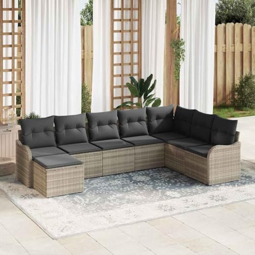 Qnhdfrt Outdoor Ecksofa Set 5 teilig aus Poly Rattan in Hellgrau mit Kissen Modernes Design Wetterfest und Langlebig für Garten Terrasse Balkon Qnhdfrt Outdoor Ecksofa Set 5 teilig aus Poly Rattan in Hellgrau mit Kissen Modernes Design Wetterfest und Langlebig für Garten Terrasse Balkon von Qnhdfrt