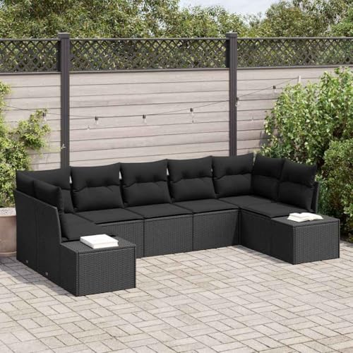 Qnhdfrt Outdoor Ecksofa Set 7 Teile Schwarz Poly Rattan mit Kissen Modernes Design Wetterfeste Gartenmöbel für Terrasse Balkon Garten Qnhdfrt Outdoor Ecksofa Set 7 Teile Schwarz Poly Rattan mit Kissen Modernes Design Wetterfeste Gartenmöbel für Terrasse Balkon Garten von Qnhdfrt