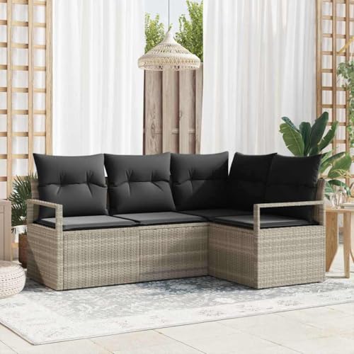 Qnhdfrt Outdoor Ecksofa aus Poly Rattan mit Stahlrahmen Hellgrau Modernes Design für Garten Balkon und Terrasse Qnhdfrt Outdoor Ecksofa aus Poly Rattan mit Stahlrahmen Hellgrau Modernes Design für Garten Balkon und Terrasse von Qnhdfrt
