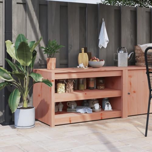 Qnhdfrt Outdoor Küchenschrank aus Massivholz Douglasie 106x55x64 cm Gartenküche Unterschrank mit Stauraum und modularem Design von Qnhdfrt