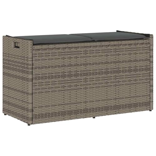 Qnhdfrt Outdoor Sitzbank mit Stauraum Grau 100 cm - PE-Rattan Gartenbank für Balkon Garten und Terrasse mit Komfortkissen Qnhdfrt Outdoor Sitzbank mit Stauraum Grau 100 cm - PE-Rattan Gartenbank für Balkon Garten und Terrasse mit Komfortkissen von Qnhdfrt