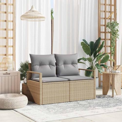 Qnhdfrt Outdoor Sofa 2-Sitzer mit Kissen aus wetterfestem Rattan in Beige – Modernes Design für Balkon, Terrasse und Garten Qnhdfrt Outdoor Sofa 2-Sitzer mit Kissen aus wetterfestem Rattan in Beige – Modernes Design für Balkon, Terrasse und Garten von Qnhdfrt