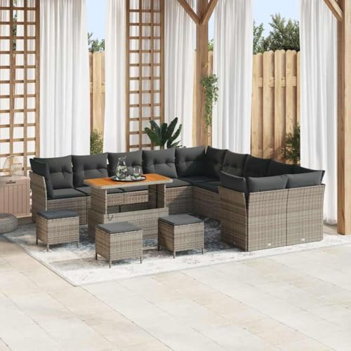 Qnhdfrt Outdoor Sofa Set Grau Modulares 4 Teile Gartenmöbel aus Synthetischem Rattan mit Polyesterkissen für Balkon Terrasse Garten Qnhdfrt Outdoor Sofa Set Grau Modulares 4 Teile Gartenmöbel aus Synthetischem Rattan mit Polyesterkissen für Balkon Terrasse Garten von Qnhdfrt