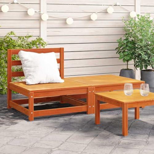 Qnhdfrt Outdoor Sofa aus Kiefernholz mit Hocker, Wachsbraun, Modulares Gartensofa für Terrasse, Garten und Balkon, Langlebiges Latten-Design für Bequemlichkeit und Stil Qnhdfrt Outdoor Sofa aus Kiefernholz mit Hocker, Wachsbraun, Modulares Gartensofa für Terrasse, Garten und Balkon, Langlebiges Latten-Design für Bequemlichkeit und Stil von Qnhdfrt
