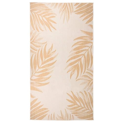 Qnhdfrt Outdoor-Teppich Flachgewebe 80x150 cm Gelb Witterungsbeständig UV-beständig für Terrasse Balkon und Wohnzimmer von Qnhdfrt
