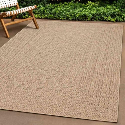 Qnhdfrt Outdoor Teppich ZIZUR Beige 160 x 230 cm Jute-Optik aus 100% PP Robust und Langlebig Flur Schlafzimmer Wohnzimmer Balkon Terrasse Qnhdfrt Outdoor Teppich ZIZUR Beige 160 x 230 cm Jute-Optik aus 100% PP Robust und Langlebig Flur Schlafzimmer Wohnzimmer Balkon Terrasse von Qnhdfrt