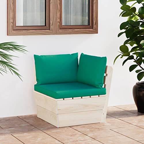 Qnhdfrt Paletten-Ecksofa mit Kissen, Outdoor Garten Sofa aus imprägniertem Fichtenholz, Grün, Modulares Design für Garten, Balkon und Terrasse Qnhdfrt Paletten-Ecksofa mit Kissen, Outdoor Garten Sofa aus imprägniertem Fichtenholz, Grün, Modulares Design für Garten, Balkon und Terrasse von Qnhdfrt