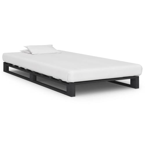 Qnhdfrt Palettenbett Grau Massivholz Kiefer 90x200 cm Bettgestell mit Robustem Lattenrost Zeitloses Design für Schlafzimmer Gästebett und Jugendzimmer Qnhdfrt Palettenbett Grau Massivholz Kiefer 90x200 cm Bettgestell mit Robustem Lattenrost Zeitloses Design für Schlafzimmer Gästebett und Jugendzimmer von Qnhdfrt