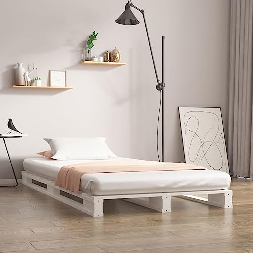 Qnhdfrt Palettenbett Weiß 90x190 cm aus Massivholz Kiefer Modernes Design mit Robustem Holzrahmen und Praktischem Lattenrost für Schlafzimmer Gästebett oder Jugendzimmer Qnhdfrt Palettenbett Weiß 90x190 cm aus Massivholz Kiefer Modernes Design mit Robustem Holzrahmen und Praktischem Lattenrost für Schlafzimmer Gästebett oder Jugendzimmer von Qnhdfrt
